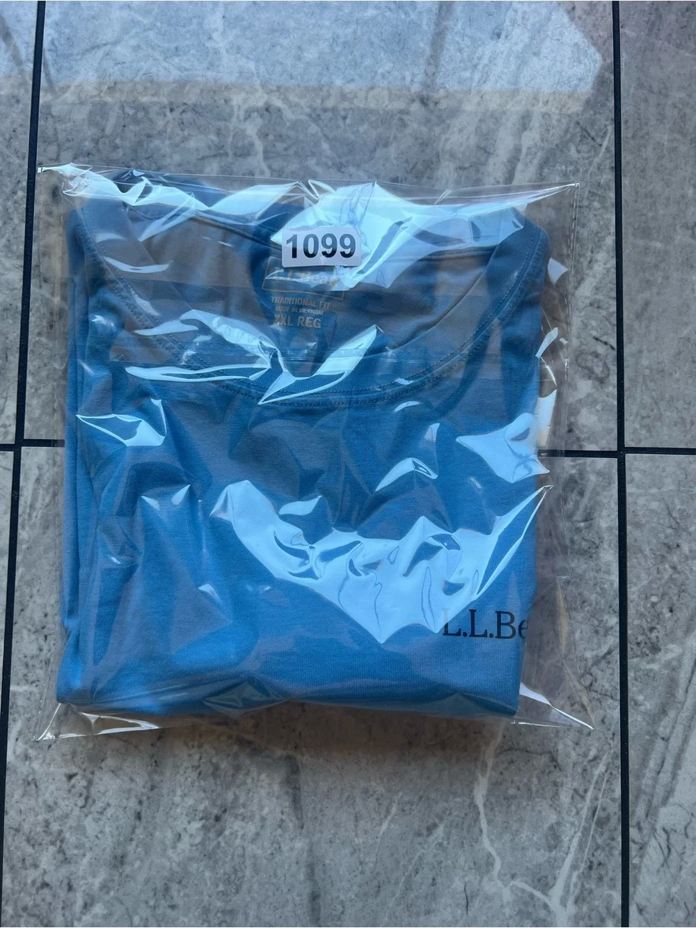 LL Bean Mens XXL Blue Graphic T-Shirt Cotton Outdoor Tradition Logo